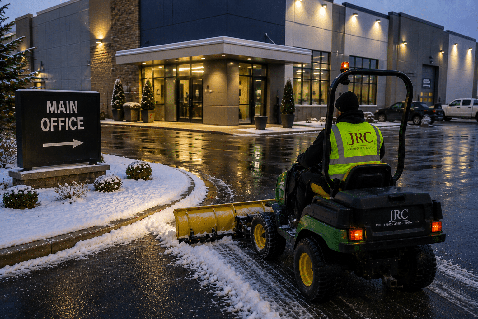 Commercial pathway snow clearing and de-icing